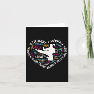 Girls Karate Heart For Teens Women Love Martial Ar Card