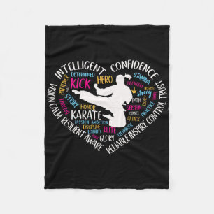 Girls Karate Heart For Teens Women Love Martial Ar Fleece Blanket