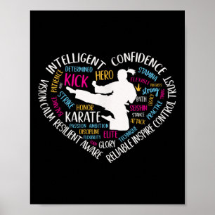 Girls Karate Heart For Teens Women Love Martial Ar Poster