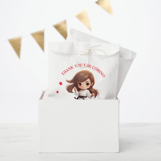 Girl's Karate Martial Arts Birthday Party Favour Bags (Party)