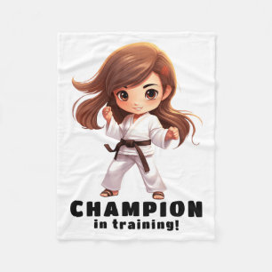 Girls Karate Martial Arts T Shirt Fleece Blanket
