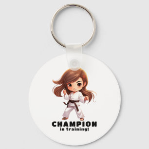 Girls Karate Martial Arts T Shirt Key Ring