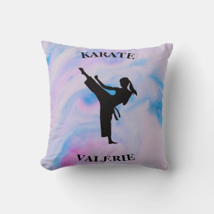 Girls Karate Pastel Swirl Cushion