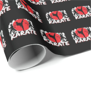 Girls Karate - Patriotic Japan Japanese Theme Wrapping Paper