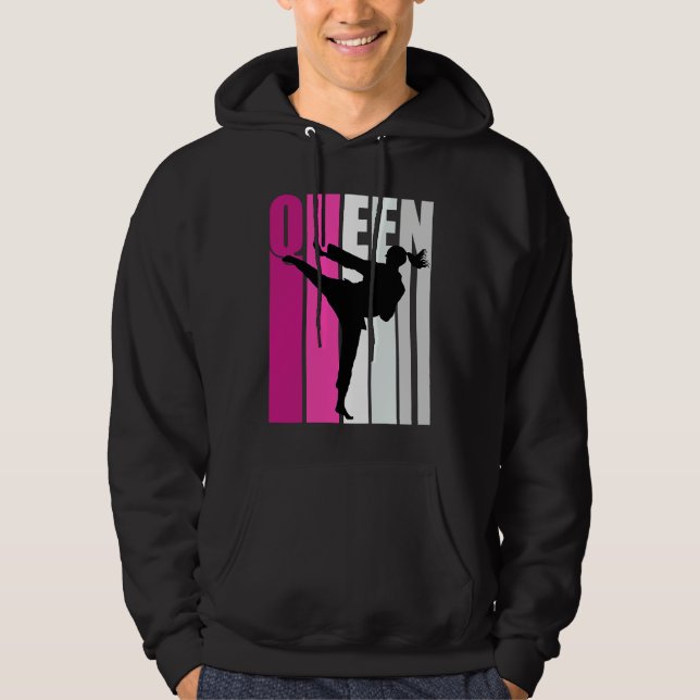 Girls Karate Queen Cool Teenagers Fan Enthusiast W Hoodie (Front)