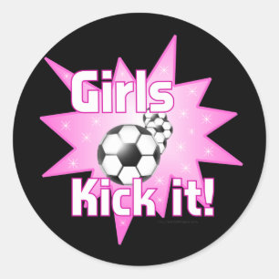 Girls Kick it Classic Round Sticker