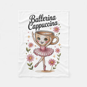 Girls Kids Meme Italian Brainrot Ballerina Cappucc Fleece Blanket