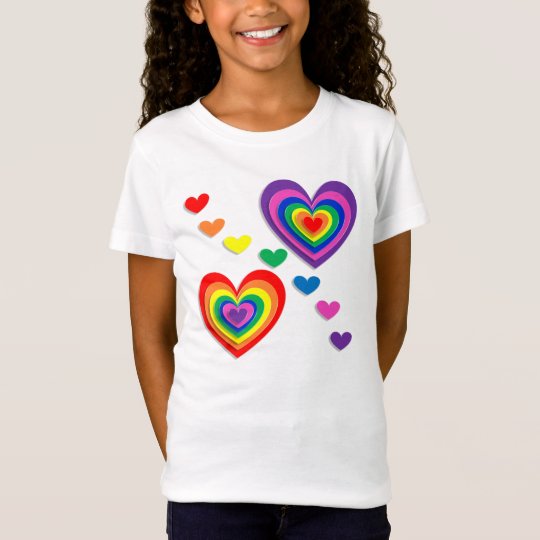 Girls' kids T-Shirt love hearts | Zazzle.co.uk