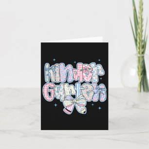Girls Kindergarten Back To School Coquette Preppy Card