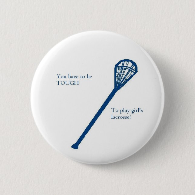 Girls' lacrosse 6 cm round badge (Front)