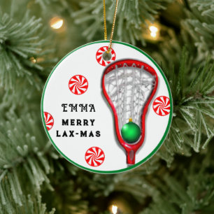 girls lacrosse ceramic tree decoration