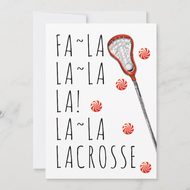 Girls Lacrosse Christmas Holiday Card (Front)