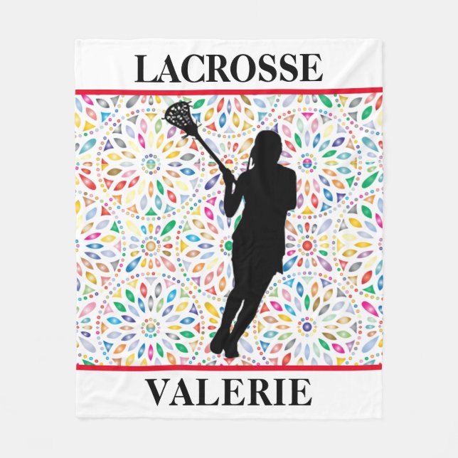Girls Lacrosse Fleece Blanket (Front)