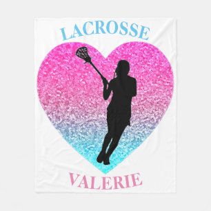 Girls Lacrosse Fleece Blanket
