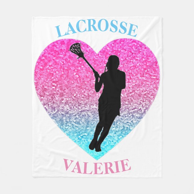 Girls Lacrosse Fleece Blanket (Front)