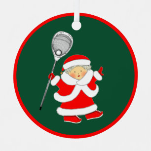 Girls Lacrosse Goalie Ceramic Ornament