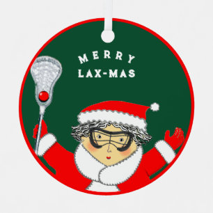 Girls Lacrosse Holiday Gift Metal Tree Decoration