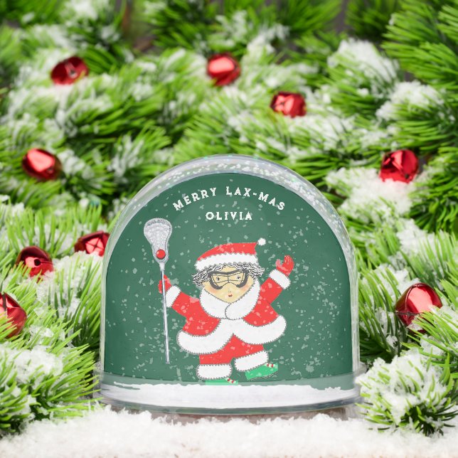 Girls Lacrosse Holiday Gift Snowglobe (Christmas)