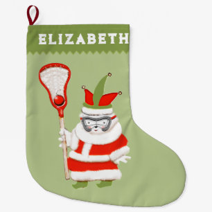 Girls Lacrosse Large Christmas Stocking