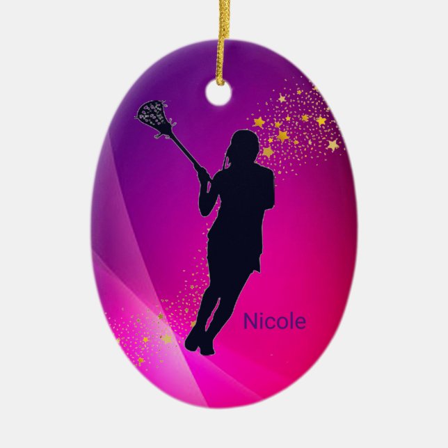 Girls Lacrosse Ornament (Front)