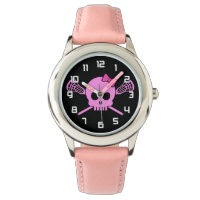 Girl's Lacrosse Pink Skull watch