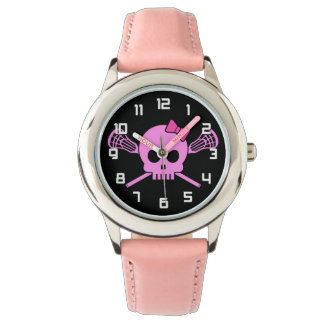 Girl's Lacrosse Pink Skull watch