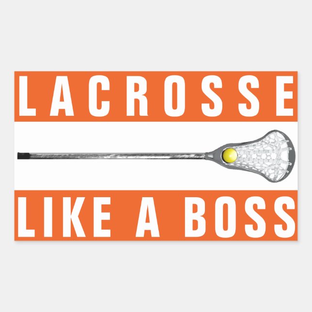Girls Lacrosse Rectangular Sticker (Front)