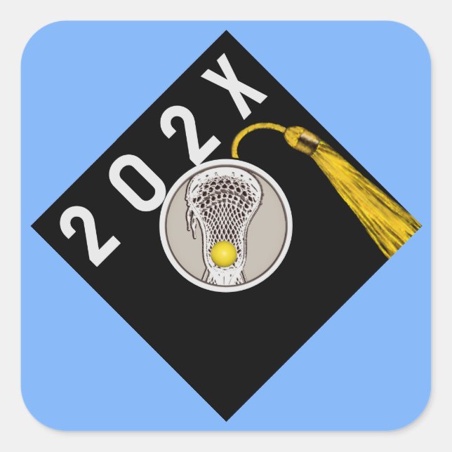 Girls Lacrosse Senior Night Square Sticker (Front)