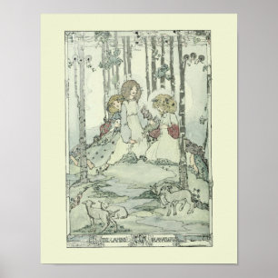 Girls & Lambs by Jessie Marion King Poster