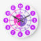 Girls learn to tell time pink purple kids clock