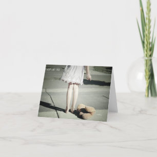 Girl's legs with toy thank you card