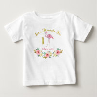 Girls Lets Flamingle 1st Birthday Shirt