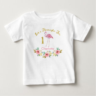 Girls Lets Flamingle 1st Birthday Shirt