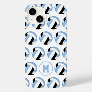 girls light blue black volleyballs pattern  Case-Mate iPhone 14 case