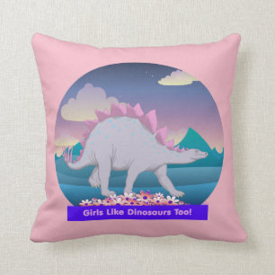 Girls Like Dinosaurs Too! Cushion