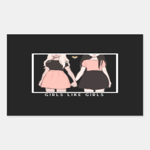 girls like girls rectangular sticker