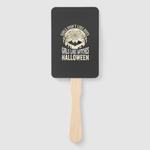 Girls Like Witches Halloween Bat Design_1 Hand Fan
