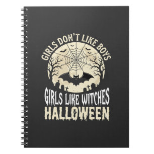 Girls Like Witches Halloween Bat Design_1 Notebook