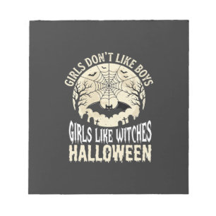 Girls Like Witches Halloween Bat Design_1 Notepad