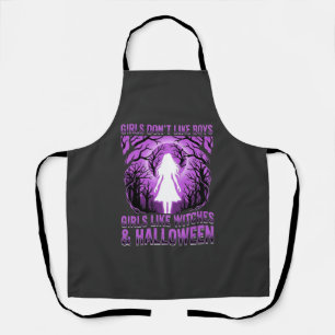 Girls Like Witches Halloween Design Apron