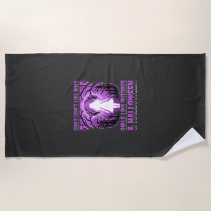 Girls Like Witches Halloween Design Beach Towel