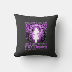 Girls Like Witches Halloween Design Cushion