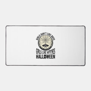 Girls Like Witches Halloween Vintage Vector Design Desk Mat