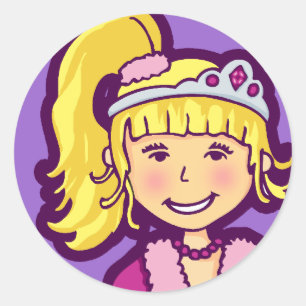 Girls little princess graphic purple pink stickers