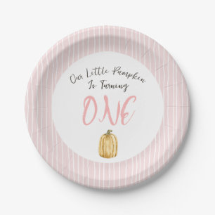 Girls Little Pumpkin Birthday Party Paper Plate