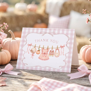 Girl's Little Pumpkin Fall Baby Shower Thank You Card