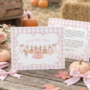 Girl's Little Pumpkin Fall Baby Shower Thank You Card