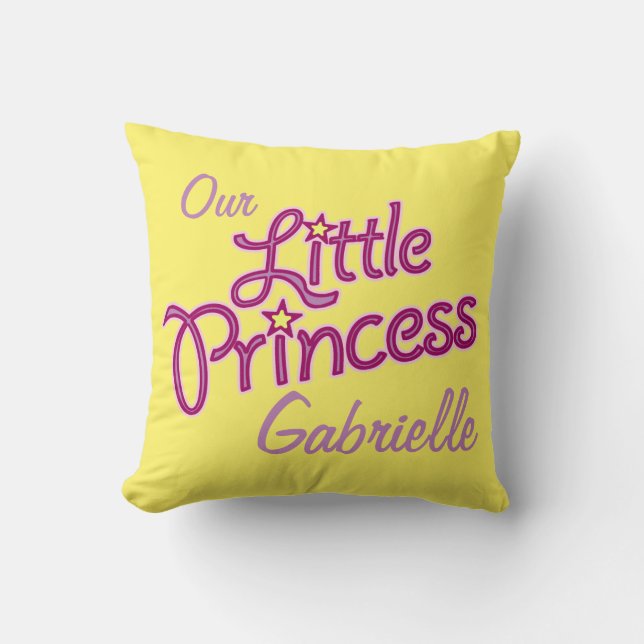 Girls little star princess name & photo pillow (Front)