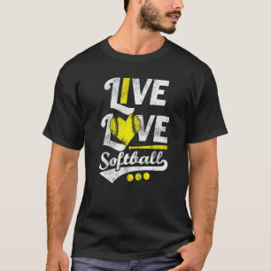 Girls Live Love Softball For Teen Girls Cute Softb T-Shirt