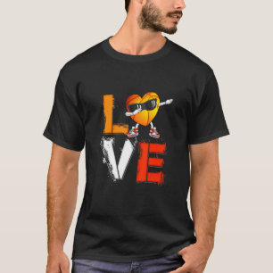 Girls Love Basketball Dabbing Heart Funny Sport Va T-Shirt